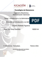 Informe de Introducción a la Administración  - José Pérez