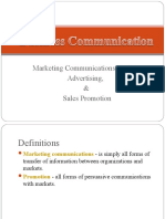 Marketing Communications Basics, Advertising, & Sales Promotion