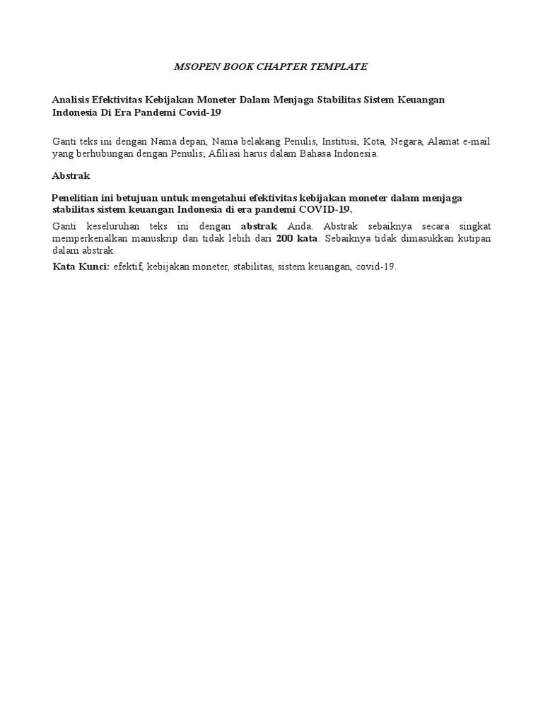 MSOpen Book Chapter Template | PDF | Teknologi & Rekayasa