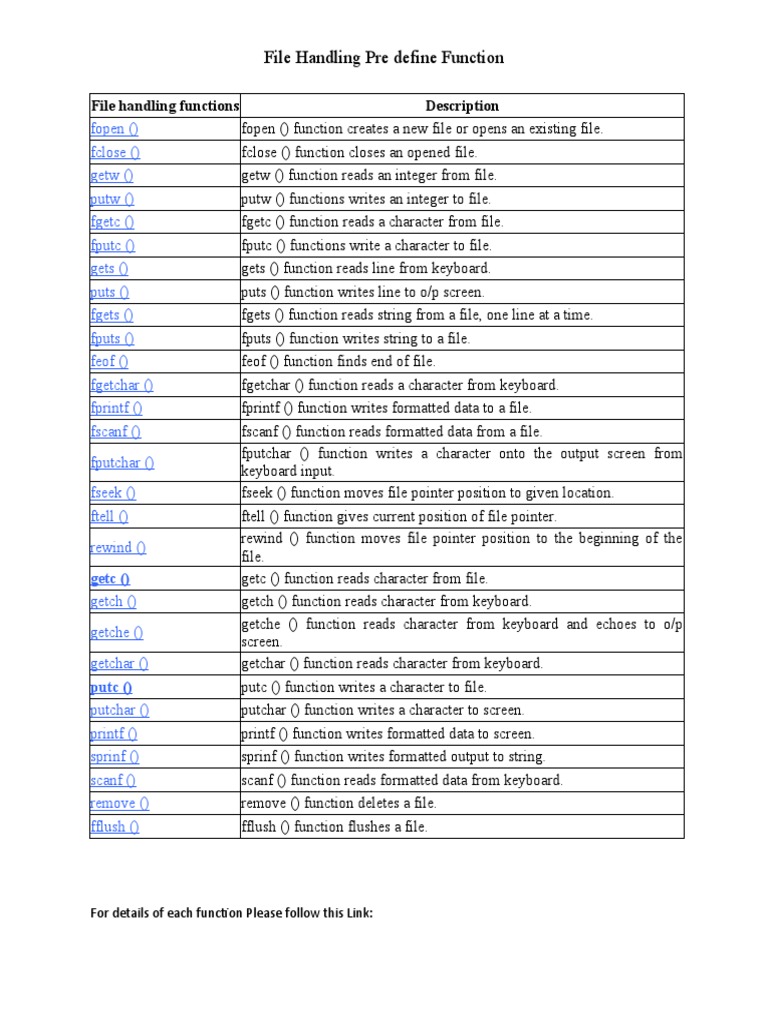 File Handling Function | PDF | Information Technology Management ...