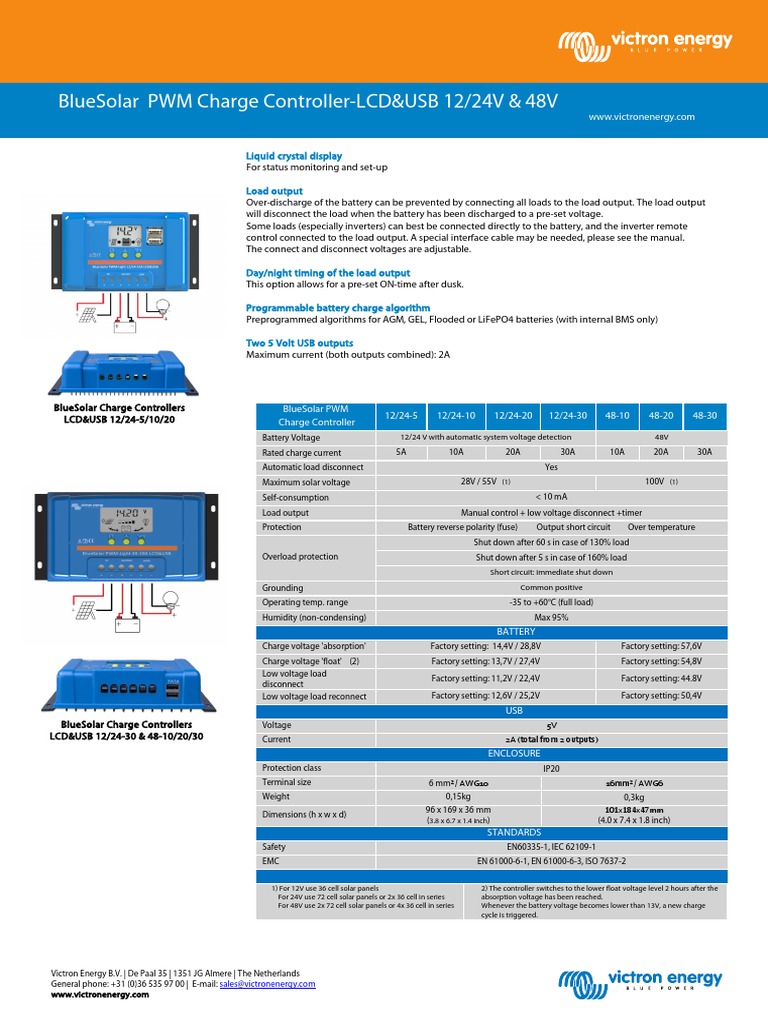 BlueSolar PWM Charge Controller Overview | PDF | Power Inverter ...
