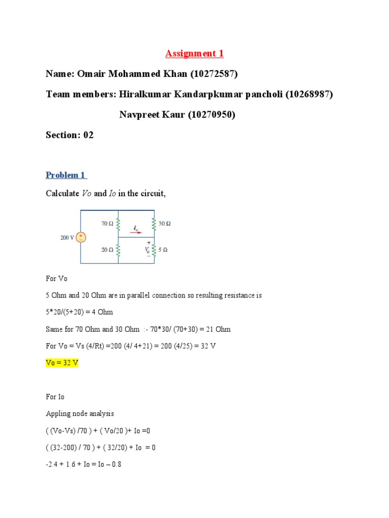 Circuit Analysis and Calculations | PDF | Teaching Methods & Materials ...