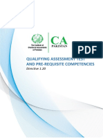 Qualifying Assessment Test and Pre-Requisite Competencies: Directive 1.20