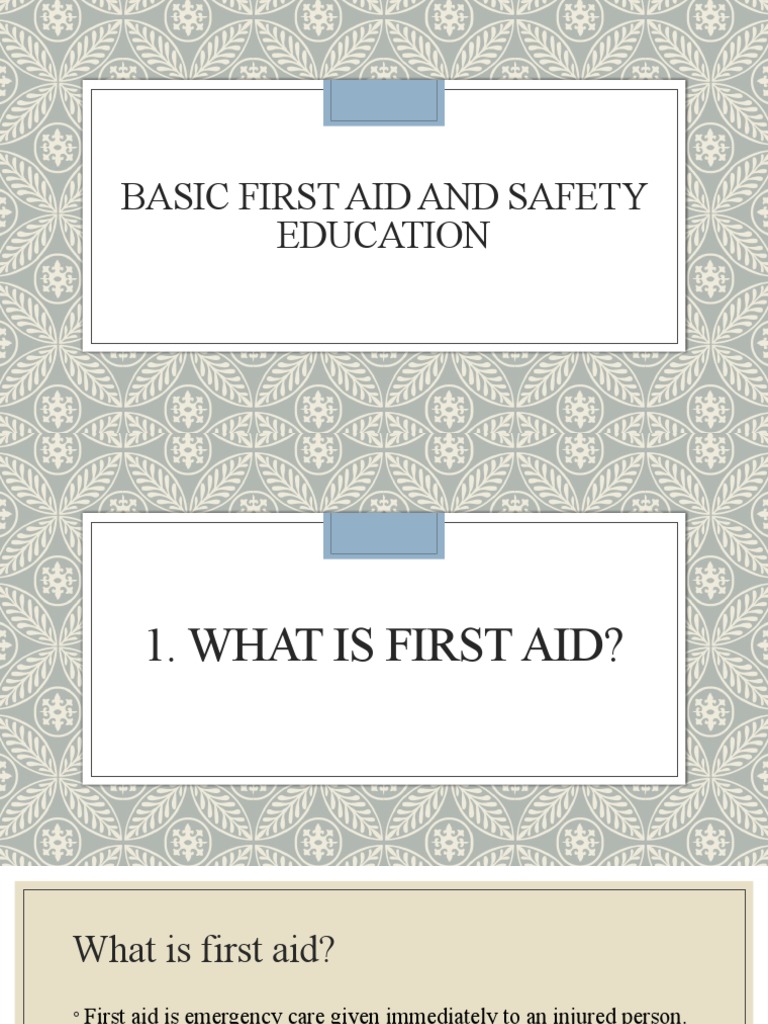 Basic First Aid and Safety Education PDF First Aid Emergency