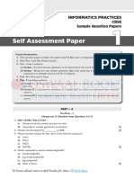 Self Assessment Paper: Informatics Practices
