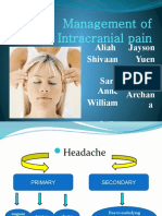 Management of Intracranial Pain: Aliah Shivaan I Sara Anne William Sailo Aisyah Jayson Yuen Alice Hafizah Archan A