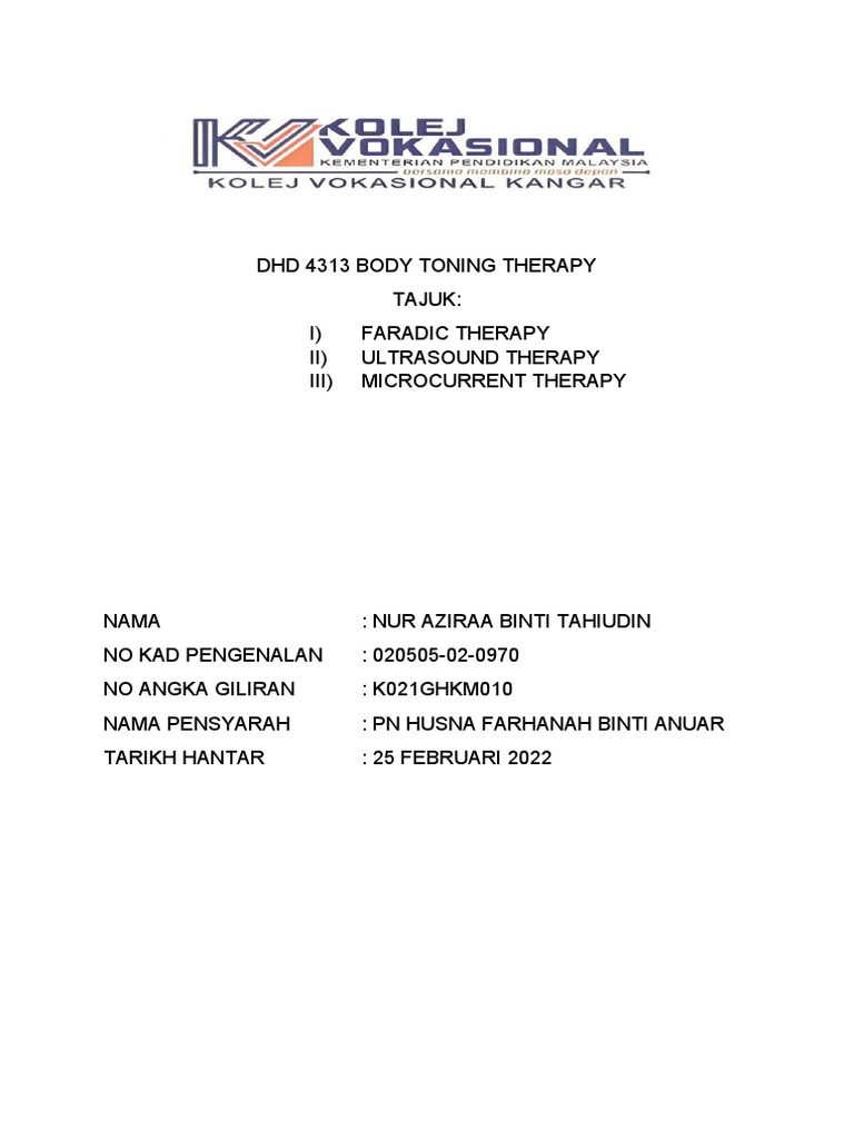 Terapi Toning Badan Faradik | PDF | Kesehatan Holistik | Sains & Matematika