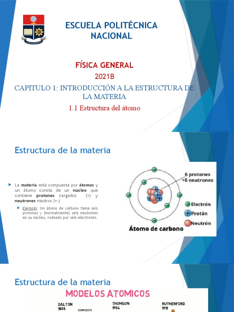 Clase1 Estructura Del Átomo (Carga Eléctrica) PDF Carga