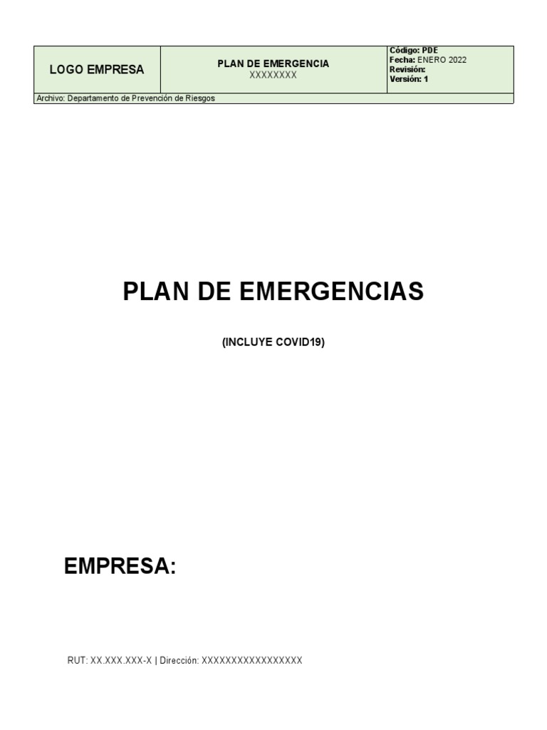 Plan de Emergencia y Contingencia 2022 | PDF | Seguridad Pública