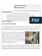 Lesson Number: Lesson 4 (Week 4) Topic: Rizal's Life: Early Education in Calamba and Biñan Learning Objectives