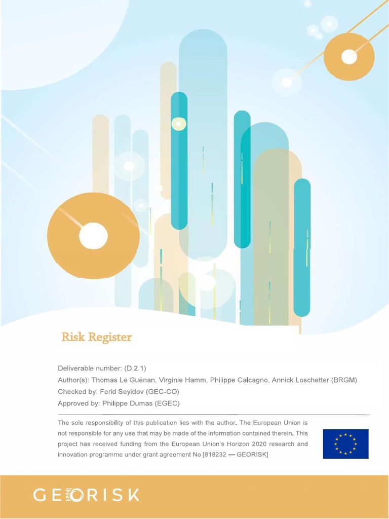 GEORISK D 2 1 Risk Register | PDF | Casing (Borehole) | Geology