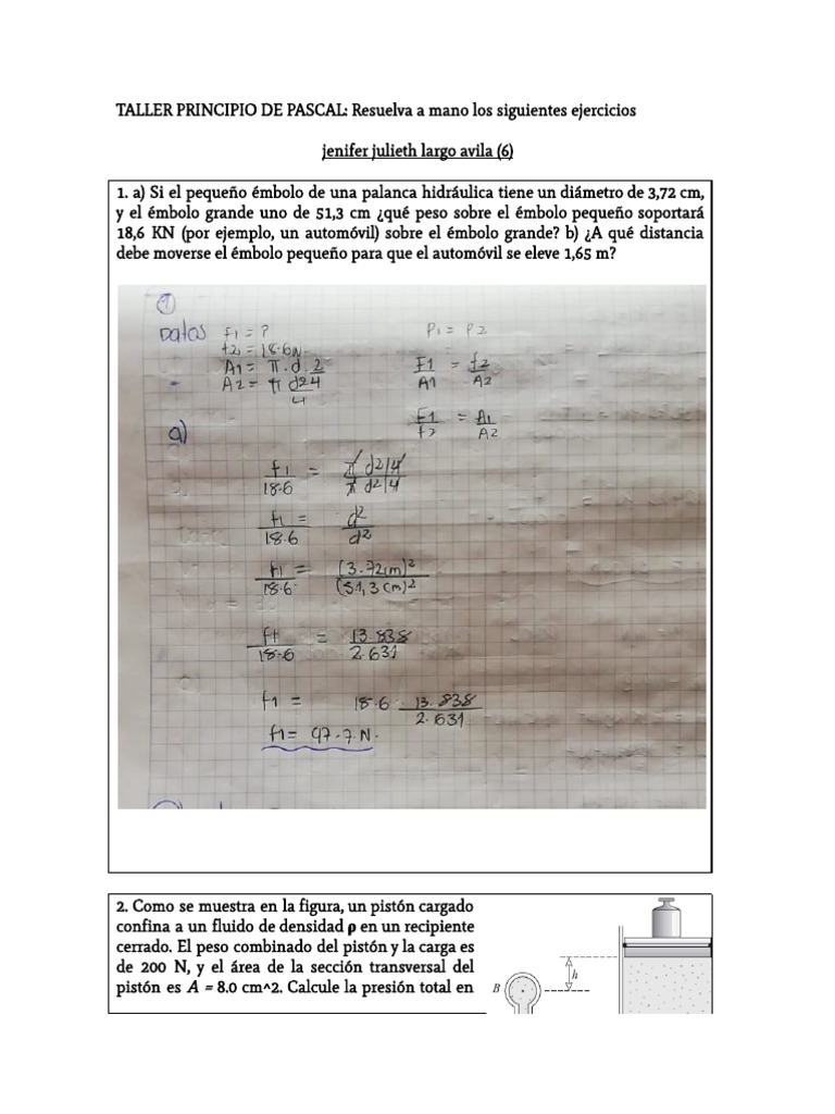 Taller Principio de Pascal | PDF | Bomba | Pistón