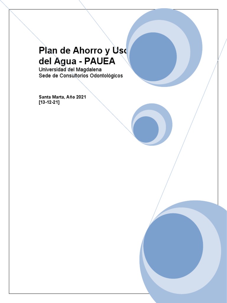 Plan de Ahorro y Uso Eficiente del Agua | PDF | Agua | Sustentabilidad