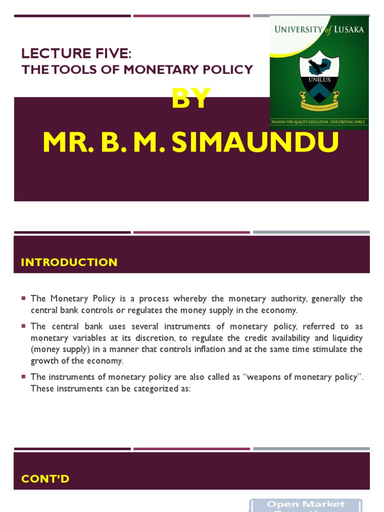 Tools of Monetary Policy Explained | PDF | Quantitative Easing | Open ...