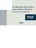 Livro Catálogo Histórico Fonográfico Oneyda Alvarenga 1993