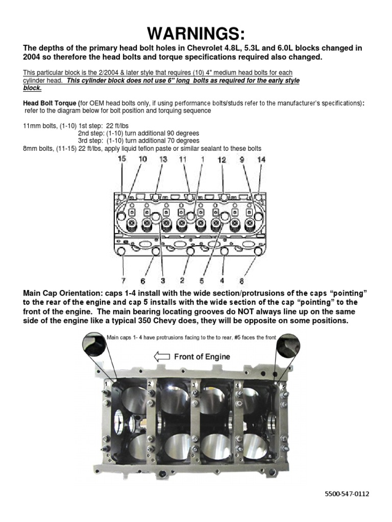 GmLs Head Bolt Hole Warning Late PDF