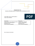 Assignment On: Extension of Limitation Period: An Analysis Under The Limitation Act, 1908