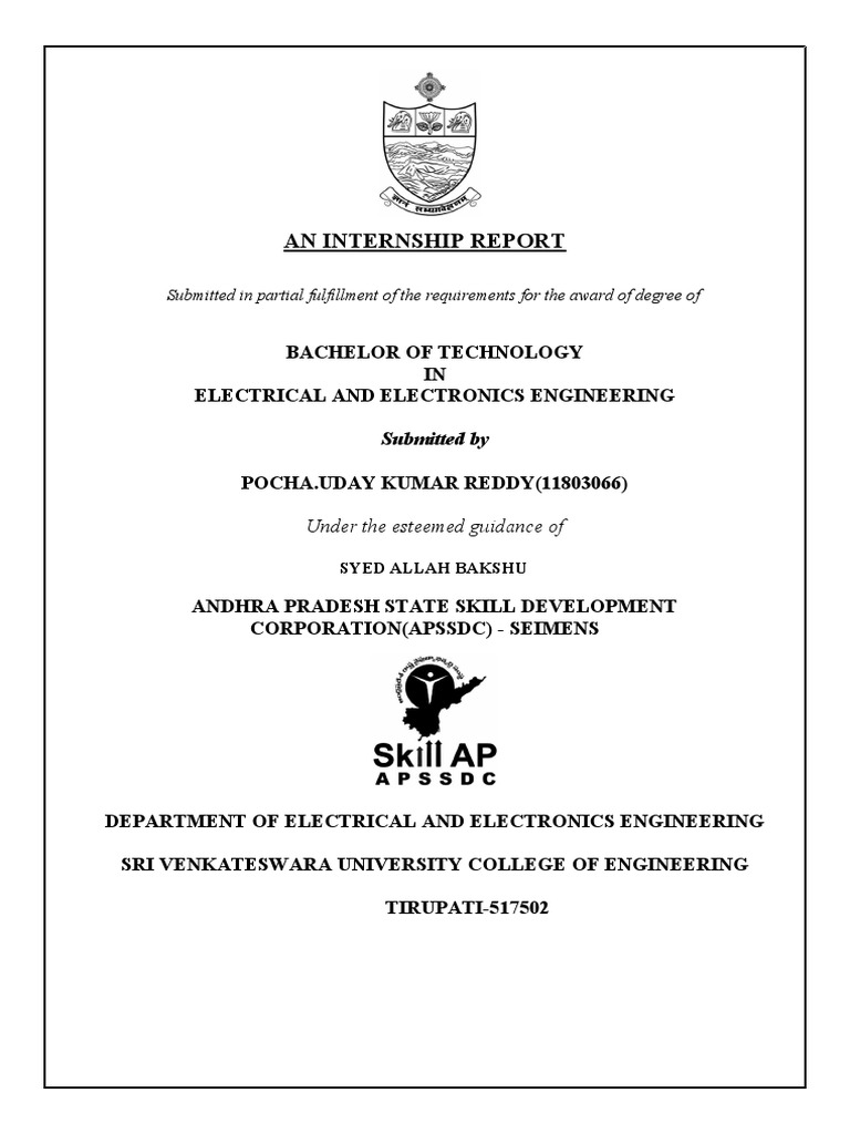 Electrical Engineering Internship Report | PDF | Electric Motor ...