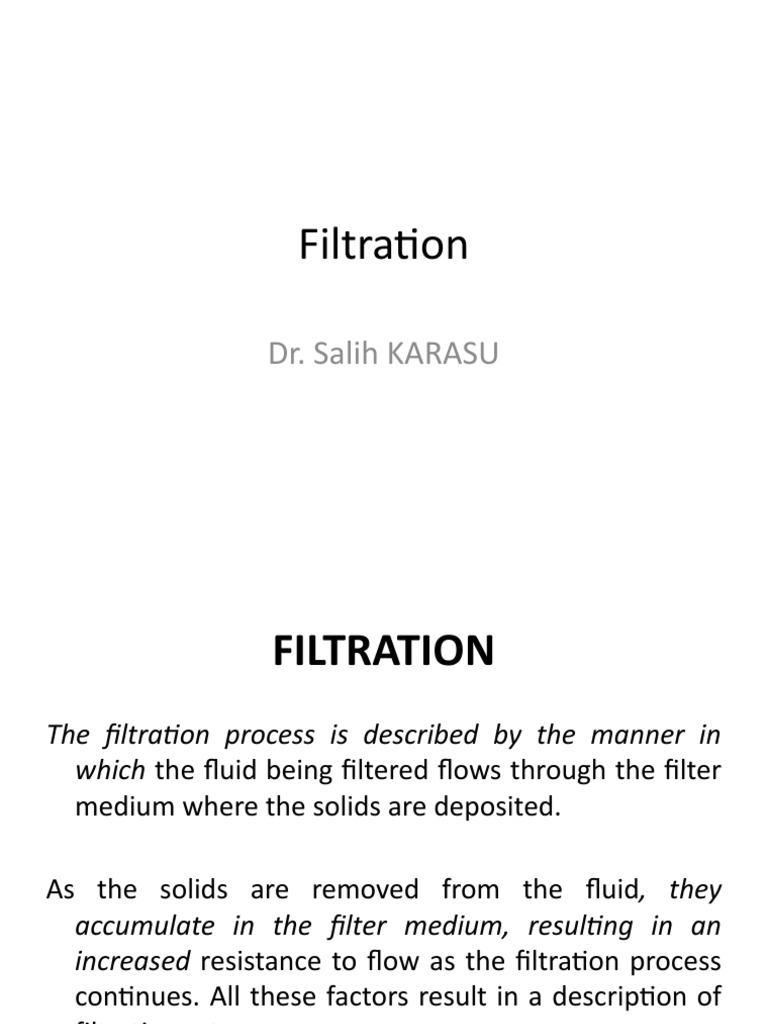 Filtration and Sedimentation PDF Filtration Applied And