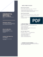 Green and Black Minimalist Resume