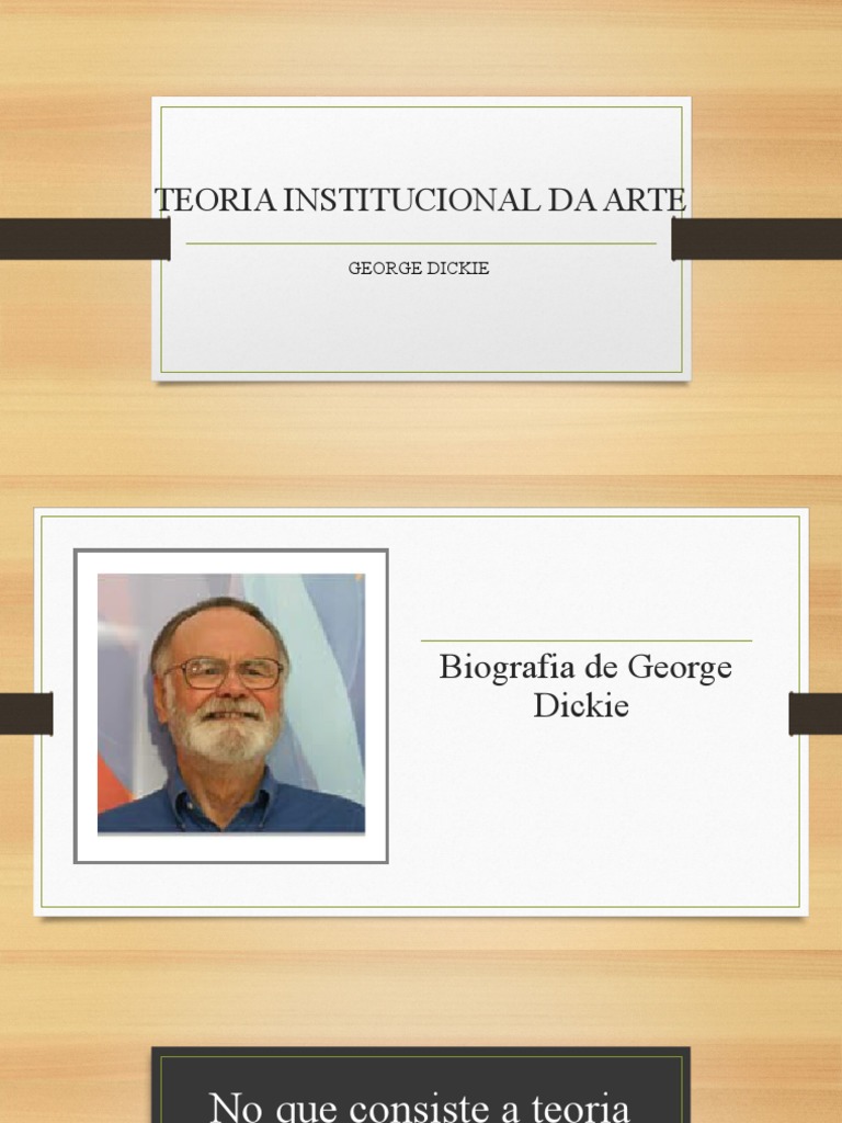 Teoria Institucional da Arte de Dickie | PDF | Arte | História