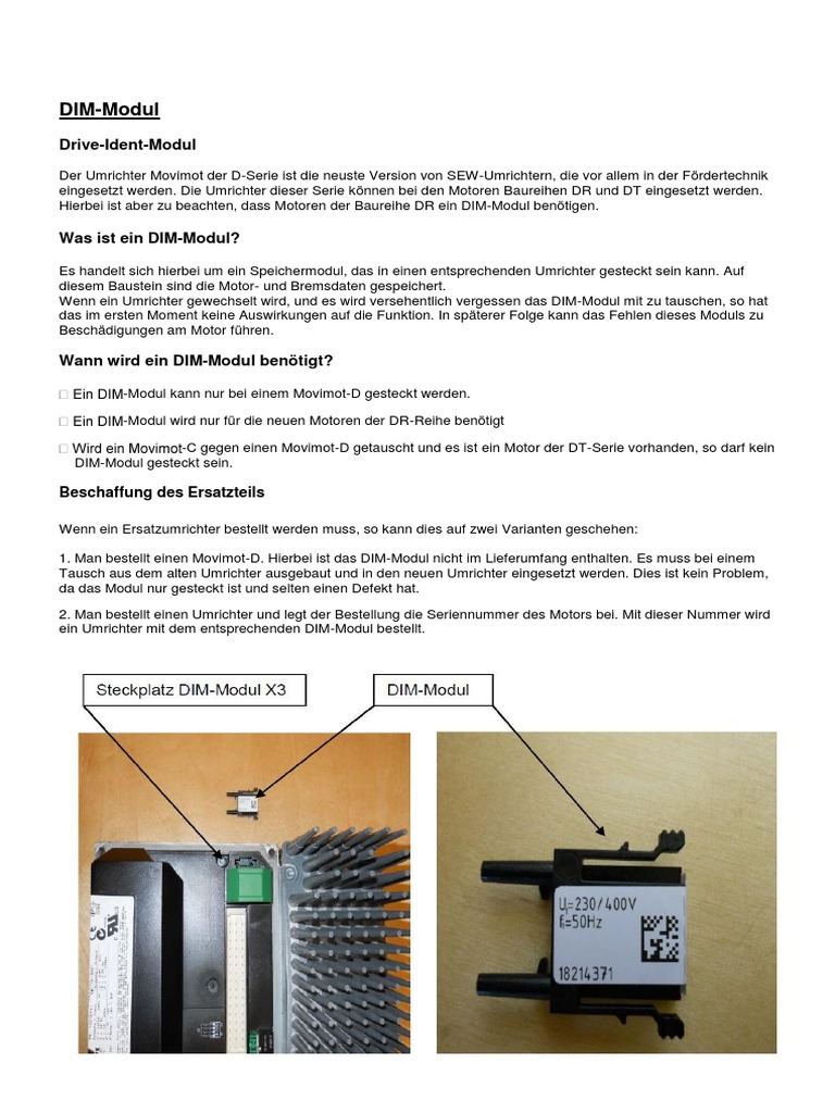Sew Dim Modul | PDF