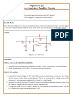 Experiment (2) Frequency Analysis of Amplifier Circuits: Objectives