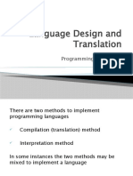 Language Design and Translation: Programming Languages