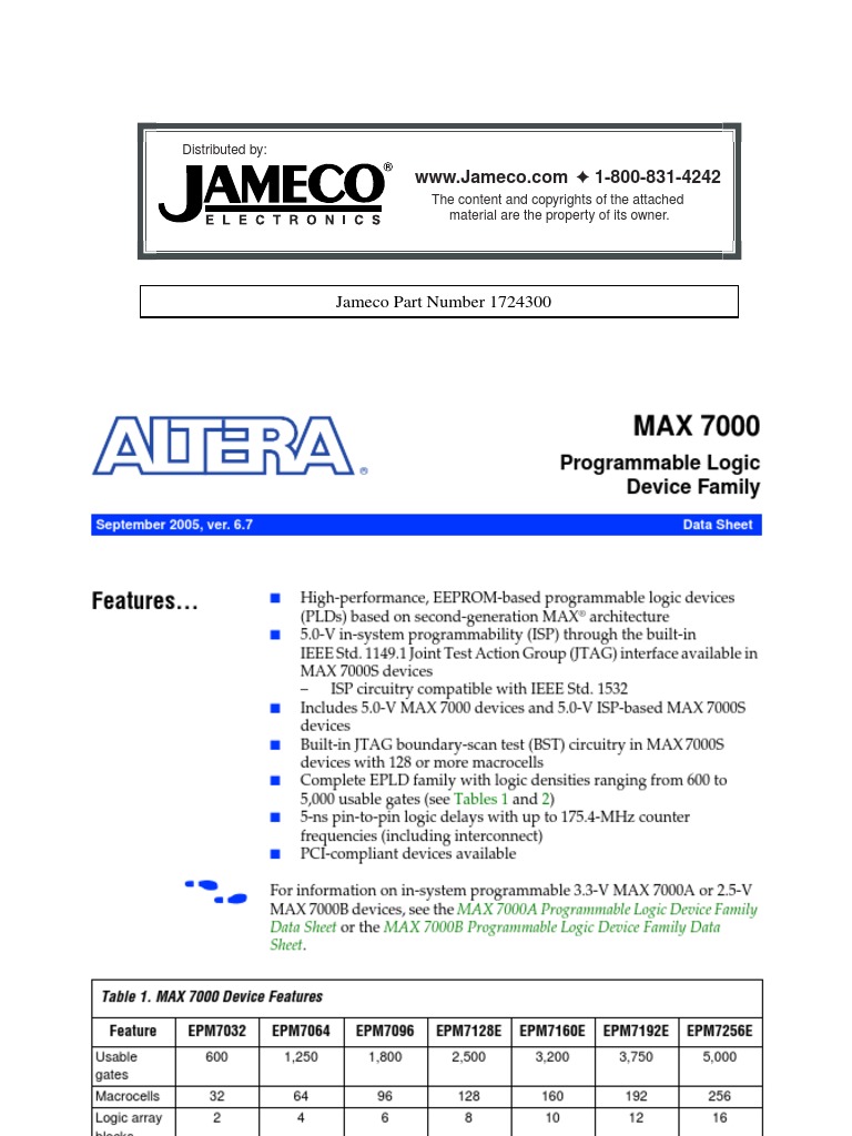 Epm 7064 Stc44 10n Altera PDF Hardware Description Language Input