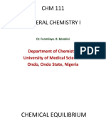 CHM 111 General Chemistry I: Department of Chemistry University of Medical Sciences Ondo, Ondo State, Nigeria