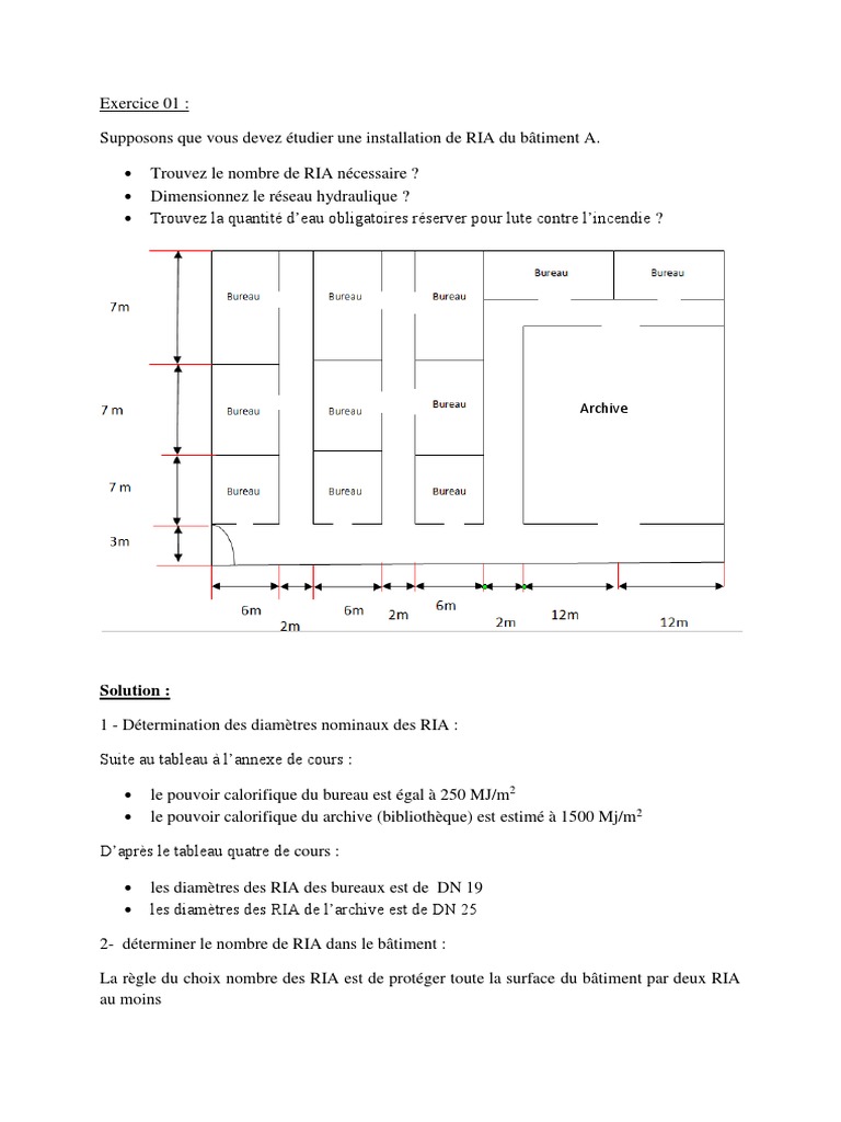 Dimensionnement RIA et réseau hydraulique | PDF
