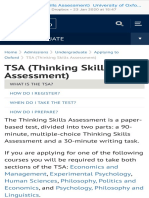 TSA (Thinking Skills Assessment) University of Oxford