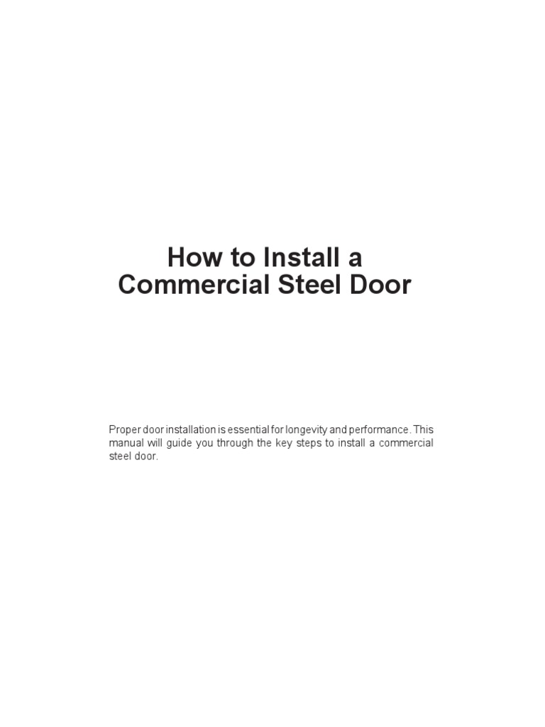 Commercial Steel Door Installation Guide | PDF | Door | Screw