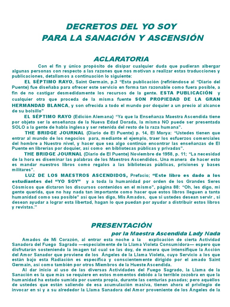 Decretos de Sanación y Ascensión | PDF