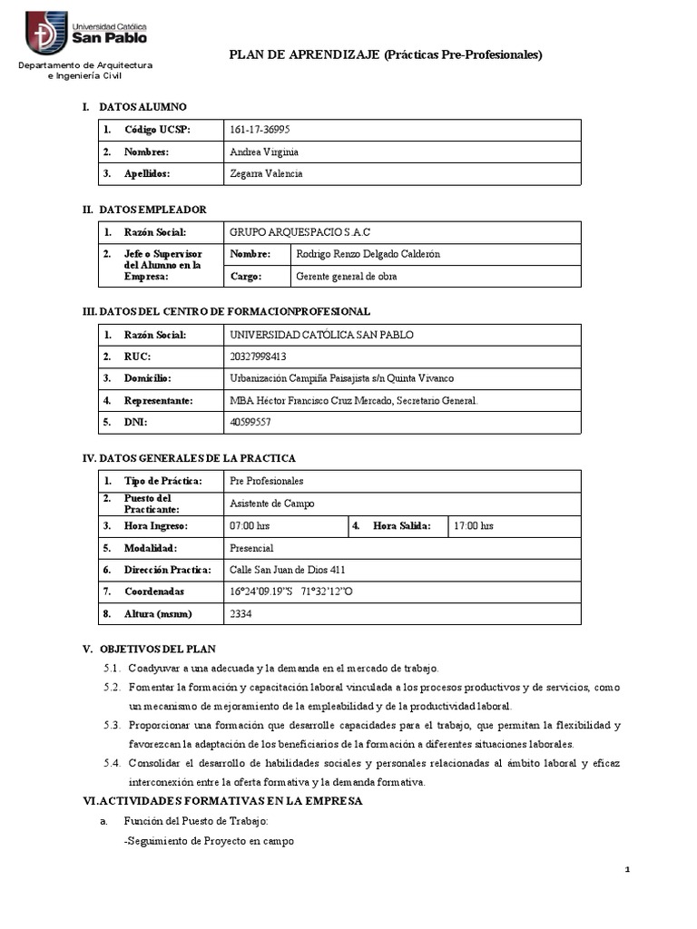 Formato Plan de Aprendizaje - V02 | PDF | Seguridad y salud ocupacional ...