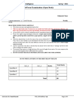 Midterm Examination (Open Book) : Cs351-Introduction To Artificial Intelligence Spring - 2021