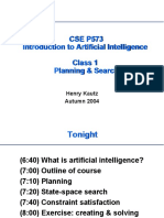 CSE P573 Introduction To Artificial Intelligence Class 1 Planning & Search