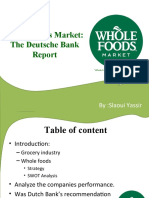 Whole Foods Market: The Deutsche Bank: By:Slaoui Yassir