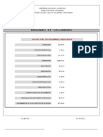 Resumen de volúmenes para acceso 1 del PSV Palomares I km 10+438.04