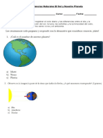 Prueba de Ciencias Naturales El Sol y Nuestro Planeta