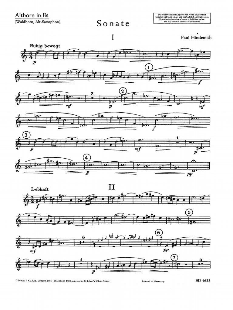 Hindemith Sonate Für Althorn PDF