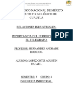 Importancia Del Ferrocarril y El Telegrafo