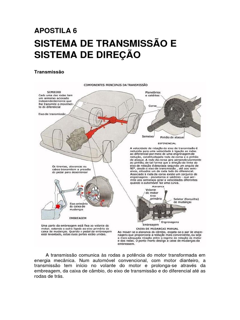 Componentes do Sistema de Transmissão | PDF | Transmissão (Mecânica) |  Tração nas quatro rodas