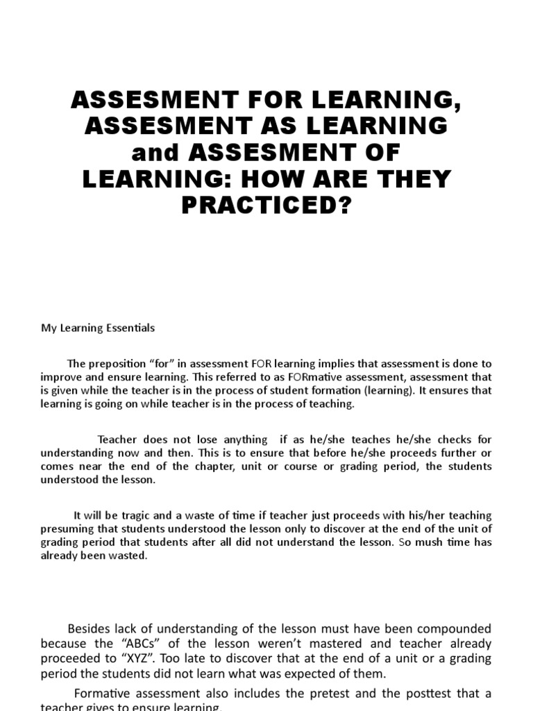 Assessment Types in Education | PDF | Educational Assessment | Rubric ...