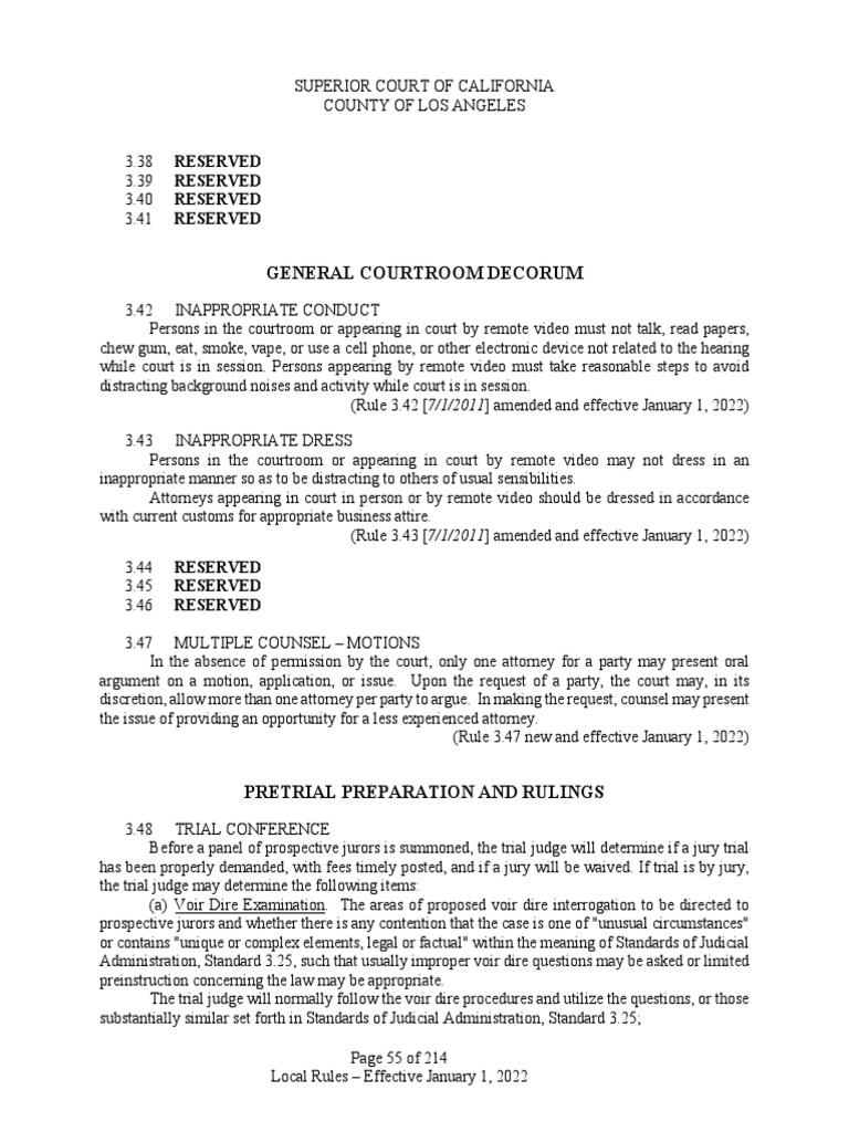 LA County Rules Jury Selection and Trial PDF