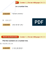 Plot The Numbers On A Number Line. 1. - 4, - 2, 1, 3 Answer: Warm-Up Exercises