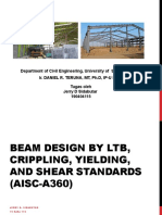 BEAM DESIGN BY LTB, CRIPPLING, YIELDING, AND SHEAR STANDARdS (AISC-A360)