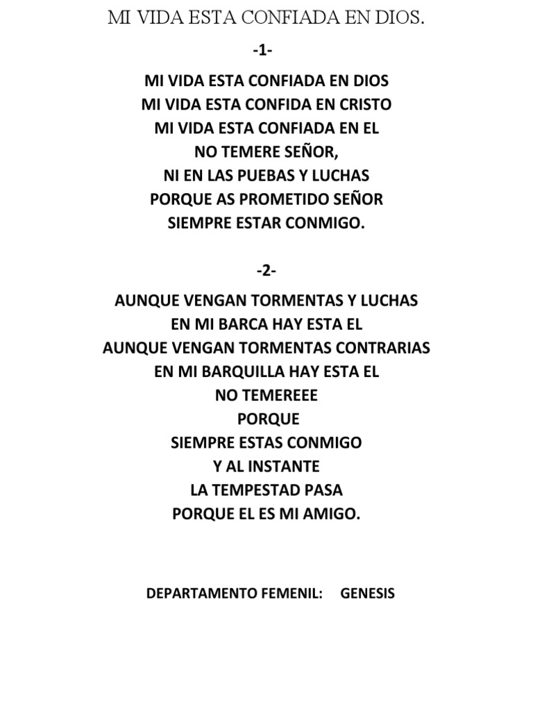 Mi Vida Esta Confiada en Dios PDF