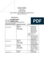 Individual Accomplishm Ent Report: Labo Science and Technology High School