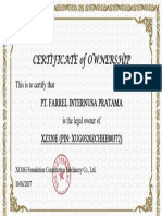 e.1. Certificate of Ownership XCMG - XZ320E